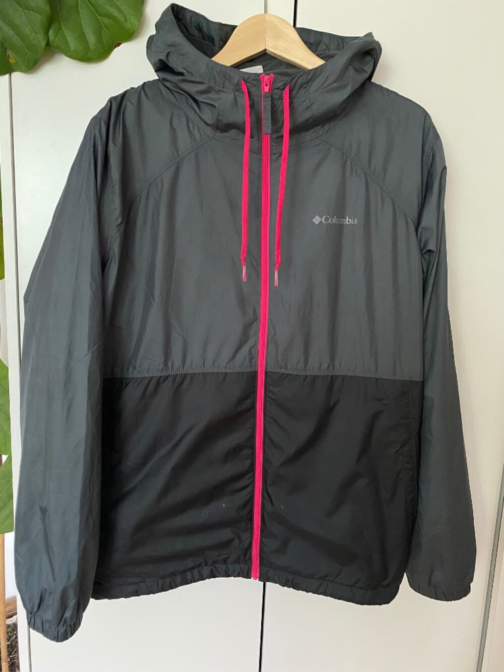 Women Grey and Pink Columbia Fall Polar Fleece Jacket Size 1 XL